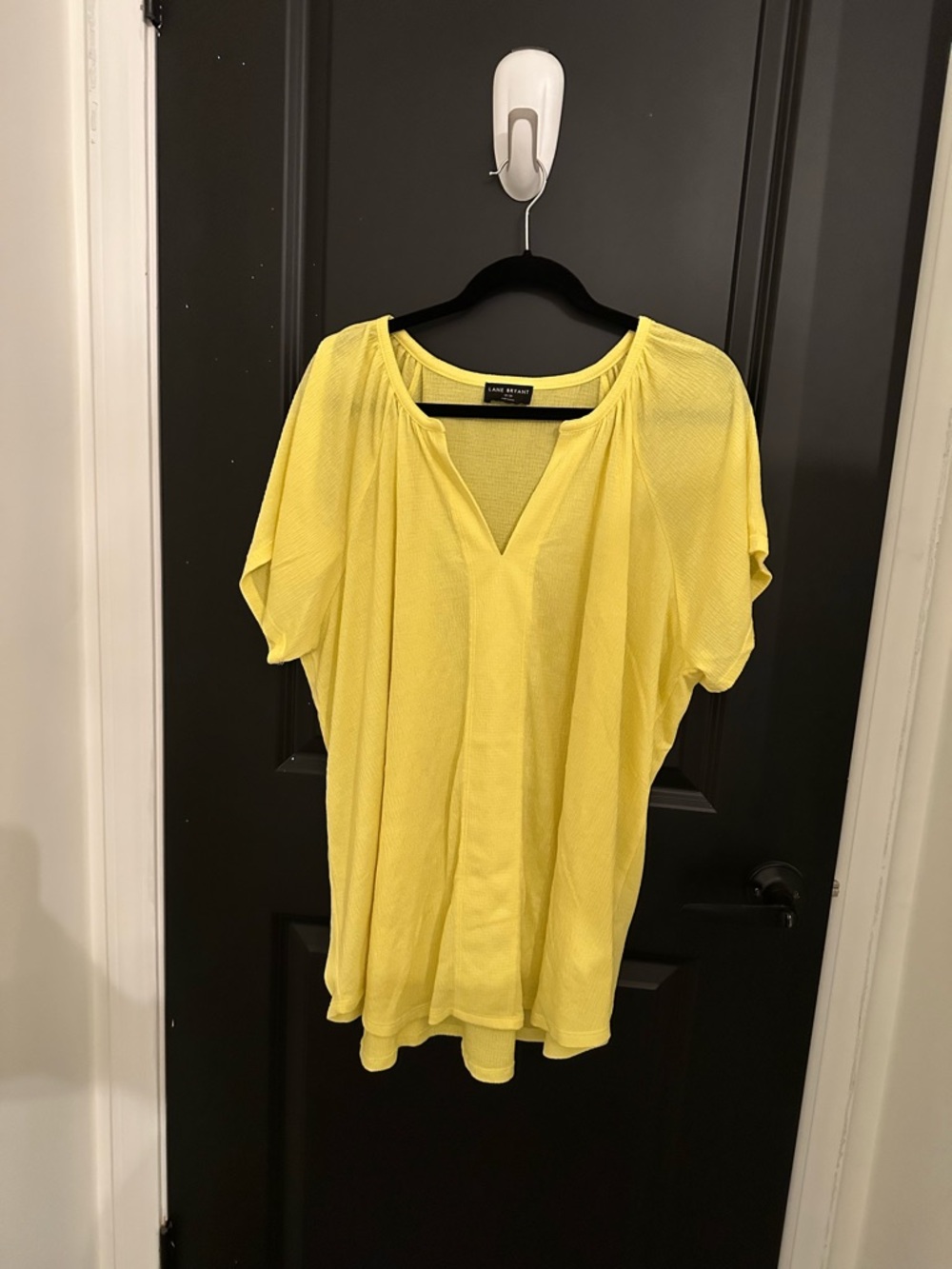 Lane Bryant Bright Yellow Short Sleeve V-Neck Tunic